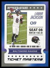 Lamar Jackson [True Blue] Football Cards 2020 Panini Rookies & Stars Ticket Masters Prices