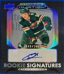 Calen Addison Hockey Cards 2021 Upper Deck Ovation Standing Rookie Signatures Prices