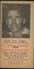 Al Dark Baseball Cards 1954 NY Journal American Prices