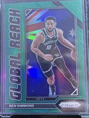 Ben Simmons [Green] #8 Basketball Cards 2022 Panini Prizm Global Reach Prices