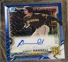 Robert Hassell [Blue Refractor] #BMA-RH Baseball Cards 2021 Bowman Chrome Mega Box Mojo Autographs Prices