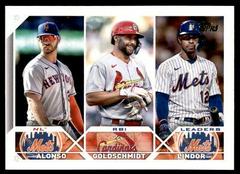 Paul Goldschmidt, Pete Alonso, Francisco Lindor [Golden Mirror SSP Variation] #240 Baseball Cards 2023 Topps Prices