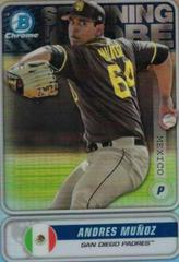 Andres Munoz [Orange Refractor] #STG-AM Baseball Cards 2020 Bowman Chrome Spanning the Globe Prices