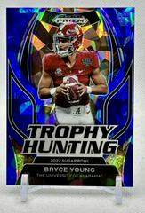 Bryce Young [Blue Ice] #TH-19 Football Cards 2023 Panini Prizm Draft Picks Trophy Hunting Prices