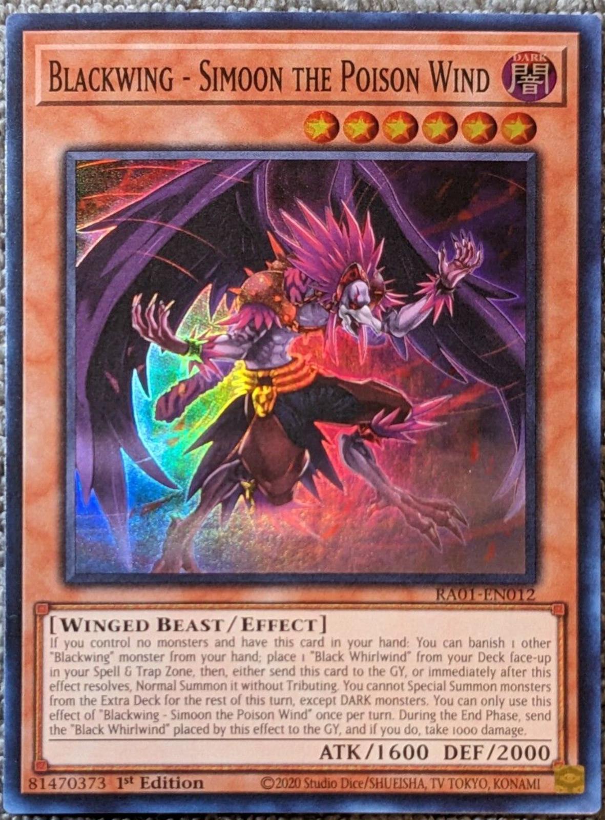 Blackwing - Simoon the Poison Wind [Super Rare] RA01-EN012 YuGiOh 25th Anniversary Rarity Collection