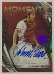Johnny Bench [Red Refractor] #FMA-JB Baseball Cards 2021 Topps Finest Moments Autographs Prices