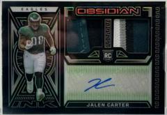 Jalen Carter [Green Electric Etch] #4 Football Cards 2023 Panini Obsidian Rookie Jersey Ink Prices