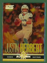 Justin Herbert [Gold Zone] #5 Football Cards 2023 Panini Score Men of Autumn Prices
