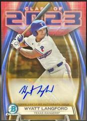 Wyatt Langford [Gold] #23A-WL Baseball Cards 2023 Bowman Draft Class of Autographs Prices