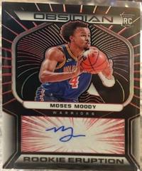 Moses Moody [Red] Basketball Cards 2021 Panini Obsidian Rookie Eruption Signatures Prices