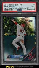 Mike Trout [Jumping Prism Refractor] #1 Baseball Cards 2016 Topps Chrome Prices