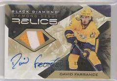 David Farrance [Autograph Patch] Hockey Cards 2021 Upper Deck Black Diamond Debut Relics Prices