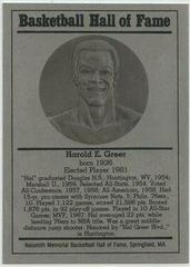 Harold Greer Basketball Cards 1986 Hall of Fame Metallic Prices