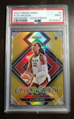 A'ja Wilson [Gold] #9 Basketball Cards 2022 Panini Prizm WNBA Emergent Prices