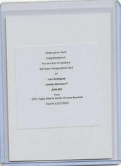 Julio Rodriguez #AGA-JRO Baseball Cards 2022 Topps Allen & Ginter Chrome Autographs Prices