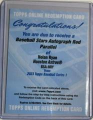 Nolan Ryan [Red] #BSA-NRY Baseball Cards 2023 Topps Series 1 Stars Autographs Prices