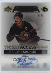 Brady Tkachuk [Autograph] #TA-BT Hockey Cards 2021 Upper Deck Credentials Ticket Access Acetate Prices