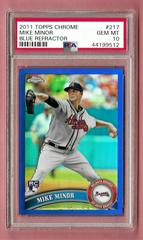 Mike Minor [Blue Refractor] #217 Baseball Cards 2011 Topps Chrome Prices