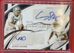 Carson Strong, Romeo Doubs Football Cards 2022 Panini Immaculate Collegiate Dual Autographs Prices