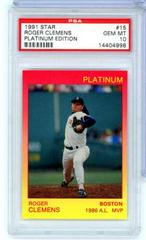 Roger Clemens #15 Baseball Cards 1991 Star Platinum Edition Prices