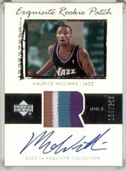 Maurice Williams Autograph Patch #44 Basketball Cards 2003 UD Exquisite Collection Prices