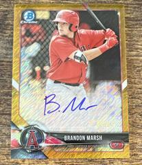 Brandon Marsh [Gold Shimmer] #BCPA-BM Baseball Cards 2018 Bowman Chrome Prospects Autographs Prices