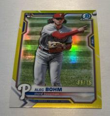 Alec Bohm [Yellow Refractor] #94 Baseball Cards 2021 Bowman Chrome Prices