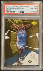Carmelo Anthony [Gold] #186 Basketball Cards 2003 Upper Deck Black Diamond Prices