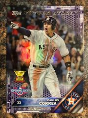 Carlos Correa [Pointing Purple Foil] #OD-58 Baseball Cards 2016 Topps Opening Day Prices