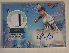 Oswaldo Cabrera [Red] #WHAR-OCA Baseball Cards 2023 Topps Holiday Autograph Relics Prices
