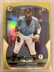 Junior Caminero [Yellow] Baseball Cards 2023 Bowman 1st Edition Prices