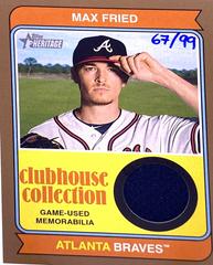 Max Fried [Gold] Baseball Cards 2023 Topps Heritage Clubhouse Collection Relics Prices
