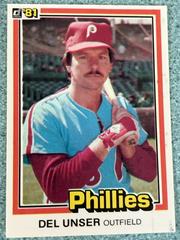 Del Unser [No 3B in Stats Heads] Baseball Cards 1981 Donruss Prices