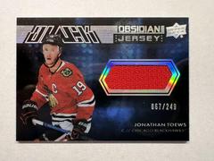 Jonathan Toews Hockey Cards 2021 SPx UD Black Obsidian Jersey Prices