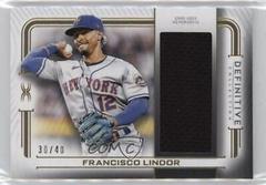 Francisco Lindor #DJR-FL Baseball Cards 2023 Topps Definitive Jumbo Relic Collection Prices