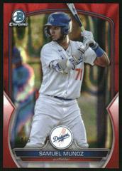 Samuel Munoz [Red Lava] Baseball Cards 2023 Bowman Draft Chrome Prices