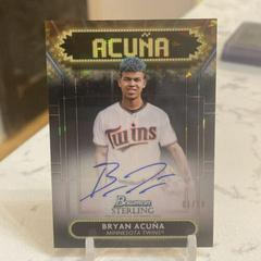 Bryan Acuna [Black Atomic] Baseball Cards 2022 Bowman Sterling Signage Autographs Prices