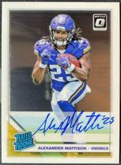 Alexander Mattison #181 Football Cards 2019 Donruss Optic Rated Rookie Autographs Prices