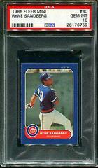 Ryne Sandberg #80 Baseball Cards 1986 Fleer Mini Prices
