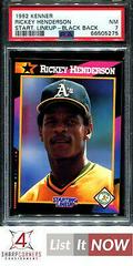 Rickey Henderson [Black Back] Baseball Cards 1992 Kenner Starting Lineup Prices