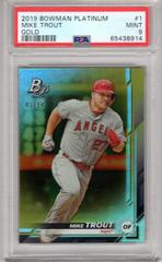 Mike Trout [Gold] #1 Baseball Cards 2019 Bowman Platinum Prices