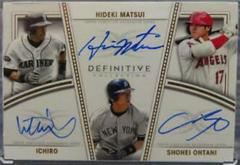 Ichiro, Hideki Matsui, Shohei Ohtani #DTA-IMO Baseball Cards 2022 Topps Definitive Trios Autographs Prices