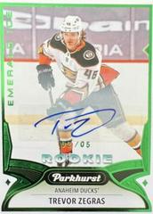 Trevor Zegras [Emerald Ice Autograph] Hockey Cards 2021 Parkhurst Prices
