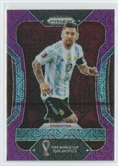 Lionel Messi [Purple Mojo] Soccer Cards 2022 Panini Prizm World Cup Prices