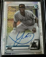 Lewin Diaz [Orange Refractor] #BCMA-LD Baseball Cards 2020 Bowman Chrome Mega Box Mojo Autographs Prices