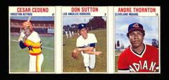 Andre Thornton, Cesar Cedeno, Don Sutton [Hand Cut Panel] Baseball Cards 1979 Hostess Prices