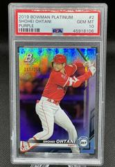 Shohei Ohtani [Purple] #2 Baseball Cards 2019 Bowman Platinum Prices