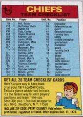 Kansas City Chiefs Football Cards 1974 Topps Team Checklists Prices