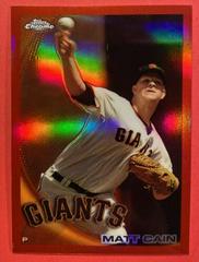 Matt Cain [Gold Refractor] #118 Baseball Cards 2010 Topps Chrome Prices