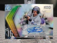 Jasson Dominguez [Autograph] #BTP-16 Baseball Cards 2022 Bowman Scouts' Top 100 Prices